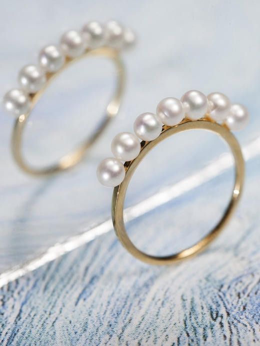 LUCINE鹿鸣珠宝 | 盈珍珠排戒戒指淡水珍珠mini珍珠18k金百搭 商品图3