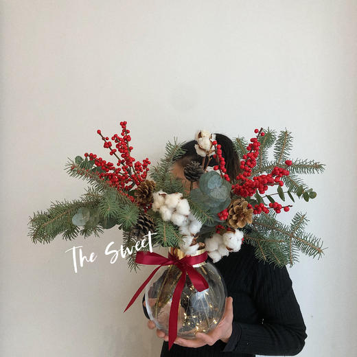 花艺 进口冬青大松瓶花 商品图1