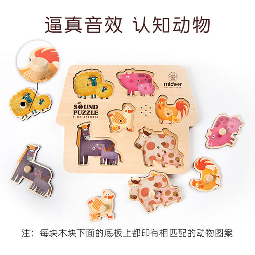 弥鹿mideer 发声拼图-农场 商品图2