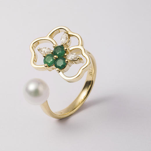 LUCINE鹿鸣珠宝 | 花园祖母绿戒指原创设计18k金钻石珠宝定制 商品图3