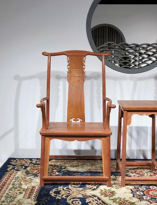 红桥红  家具严选  缅甸花梨（大果紫檀）  【书斋图 四出头官帽椅 三件套】 商品图1
