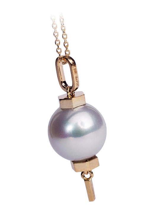 团圆18K金天然淡水珍珠灯笼新品单颗吊坠子项链 商品图4