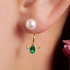 LUCINE鹿鸣珠宝 | 花园系列小精灵祖母绿钻石耳钉原创18k金珍珠 商品缩略图0