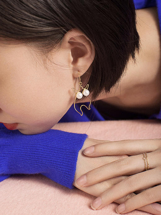 LUCINE 鹿鸣珠宝 |【艺术家系列】跳舞的女人珍珠耳环 商品图2