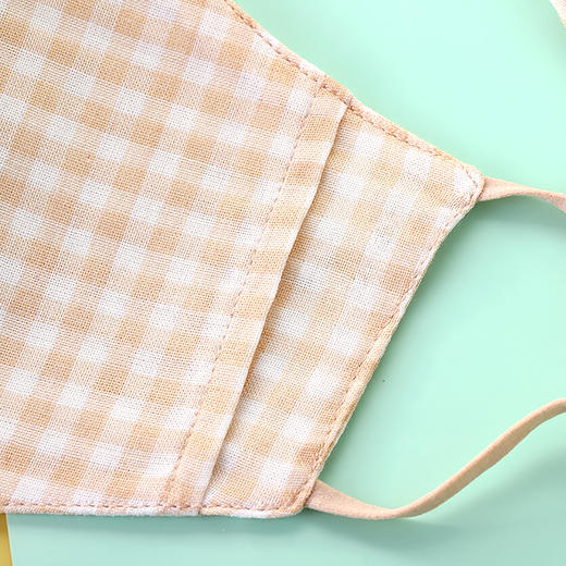 有机棉儿童口罩/成人口罩 2个装 方格条纹款 可水洗 100%有机棉 可调节卡扣设计 欧式中风简约 纯棉透气亲肤 环保可降解 素道敦煌天然有机彩棉织造 舒适安全健康 [漳州仓] 商品图3