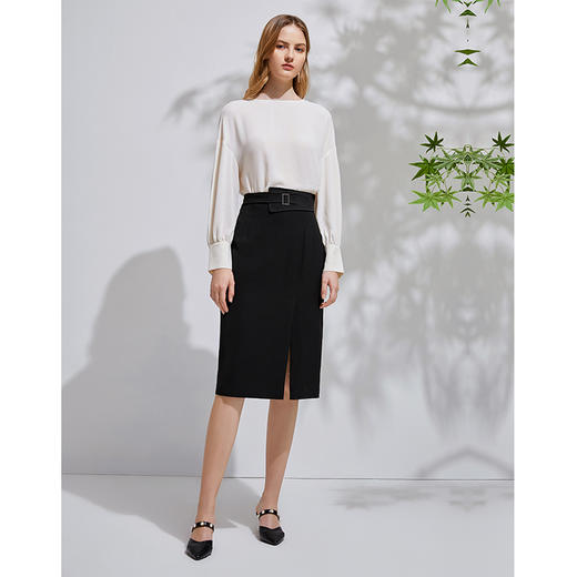 EITIE爱特爱春季新款洋气通勤职业包臀开叉显瘦半身裙女裙6306003 商品图7