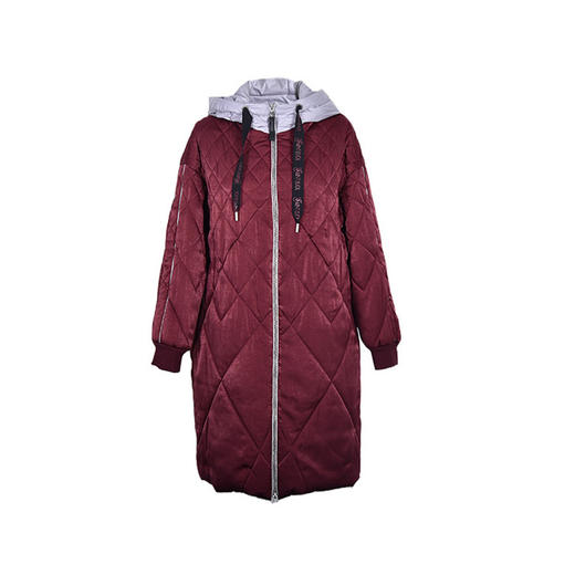 SAINT L’UCK/圣媛女装时尚运动光泽感中长款连帽棉服SA419Q28 商品图1