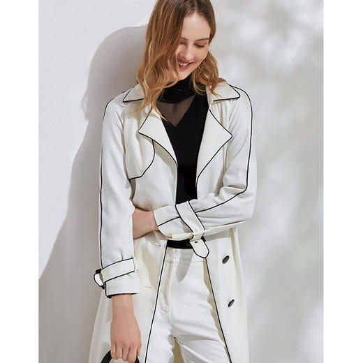 故障下架-EITIE爱特爱春季新款气质垂坠大气收腰显瘦百搭长款风衣外套6104808 商品图6