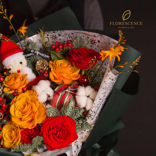 【花柒】进口诺贝松圣诞主题大花束 商品图2