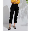 EITIE爱特爱春季新款通勤百搭时尚荷叶边显瘦直筒休闲裤女裤6105805 商品缩略图3