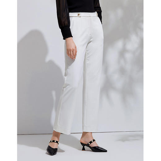 故障 EITIE爱特爱春季新款通勤干练百搭显瘦纯色中腰直筒裤长裤女6105803 商品图8