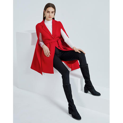 EITIE爱特爱春季新款时尚洋气优雅复古收腰收腰斗篷外套女6414106 商品图2