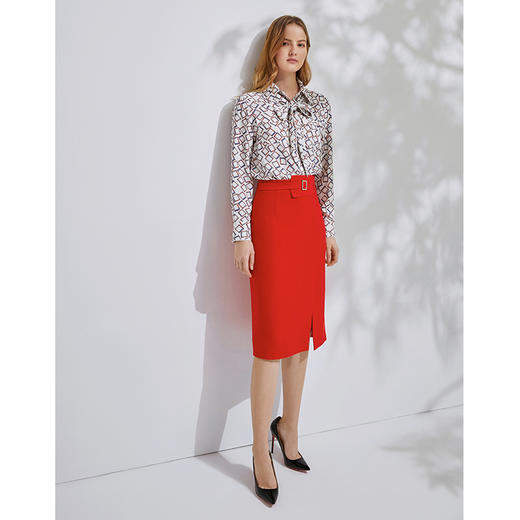 EITIE爱特爱春季新款洋气通勤职业包臀开叉显瘦半身裙女裙6306003 商品图2