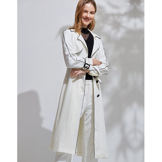 故障下架-EITIE爱特爱春季新款气质垂坠大气收腰显瘦百搭长款风衣外套6104808 商品图2