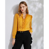 EITIE爱特爱春季新款洋气复古木耳边V领系带显瘦长袖女上衣6313009 商品缩略图7