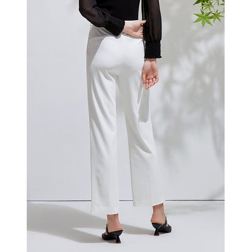 故障 EITIE爱特爱春季新款通勤干练百搭显瘦纯色中腰直筒裤长裤女6105803 商品图9