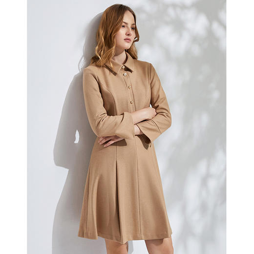 EITIE爱特爱春季新款气质翻领通勤洋气收腰A摆显瘦连衣裙女裙6407103 商品图2