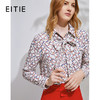 EITIE爱特爱春季新款洋气职业干练显瘦系带几何印花衬衫上衣6109802 商品缩略图0
