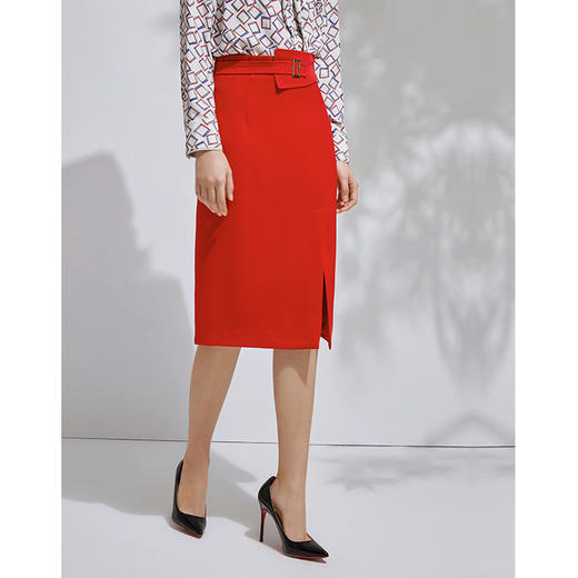 EITIE爱特爱春季新款洋气通勤职业包臀开叉显瘦半身裙女裙6306003 商品图5