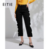 EITIE爱特爱春季新款通勤百搭时尚荷叶边显瘦直筒休闲裤女裤6105805 商品缩略图0