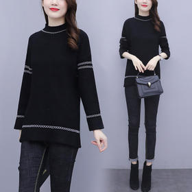 AHM- xycl7517 简约套头毛衣2020秋冬新款休闲百搭减龄显瘦宽松版长袖针织衫