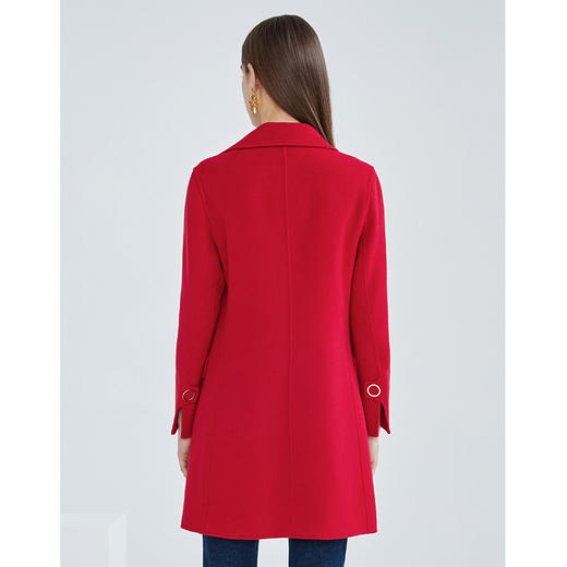 EITIE爱特爱春季新款时尚气质纯色百搭中长款毛呢大衣女外套6114804 商品图6