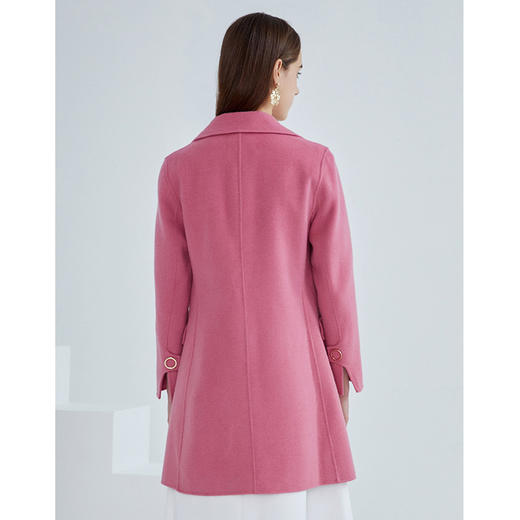 EITIE爱特爱春季新款时尚气质纯色百搭中长款毛呢大衣女外套6114804 商品图11