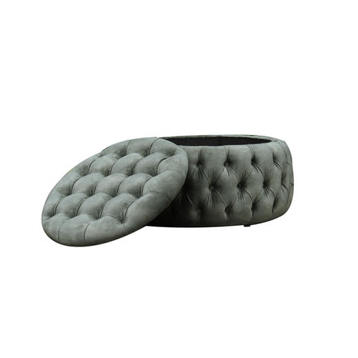 NS家居nsfurniture软包布艺拉点丝绒储物凳茶几脚凳矮凳NSOT-6134-M1 商品图5