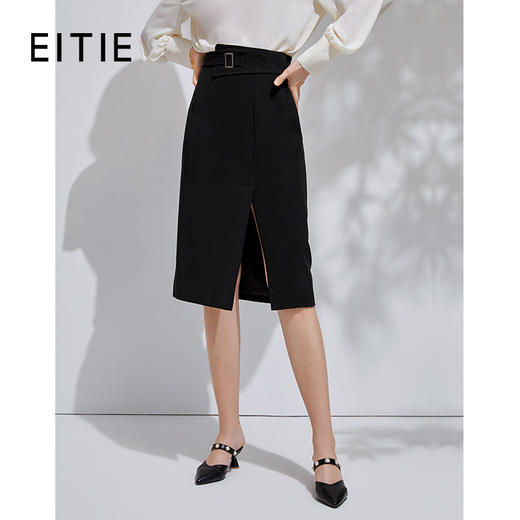 EITIE爱特爱春季新款洋气通勤职业包臀开叉显瘦半身裙女裙6306003 商品图1