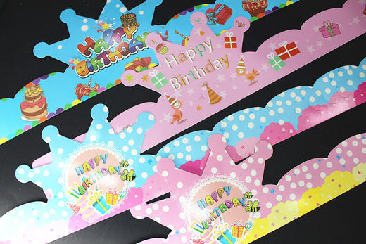 生日帽（单个）  纸卡生日帽  粉/蓝/红 皇冠生日帽 多款随机发 商品图0