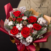 【花柒】圣诞主题进口诺贝松玫瑰混搭花束 商品缩略图1
