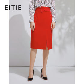 EITIE爱特爱春季新款洋气通勤职业包臀开叉显瘦半身裙女裙6306003