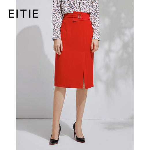 EITIE爱特爱春季新款洋气通勤职业包臀开叉显瘦半身裙女裙6306003 商品图0