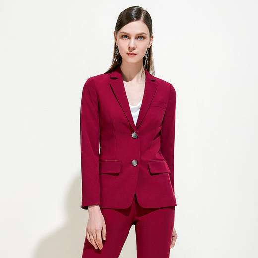 EITIE爱特爱品牌女装春季简约修身半开领西装短外套女5903602 商品图4