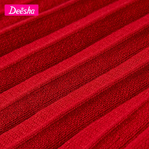 笛莎童装女童套装2021春新款中大童儿童女孩洋气学院风提花两件套 商品图3