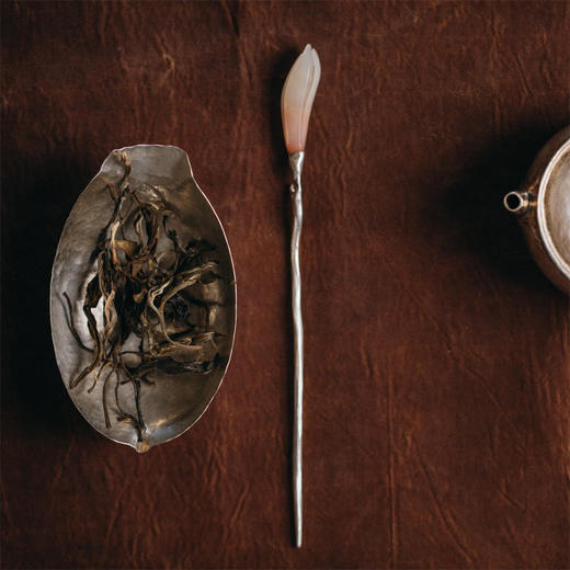 玉兰花纯银茶拨（老挝石） 商品图2
