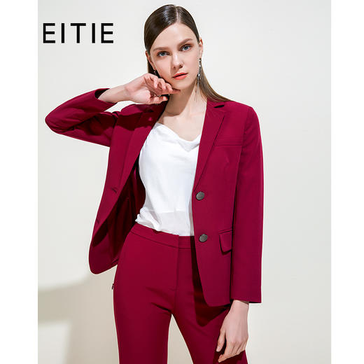 EITIE爱特爱品牌女装春季简约修身半开领西装短外套女5903602 商品图0