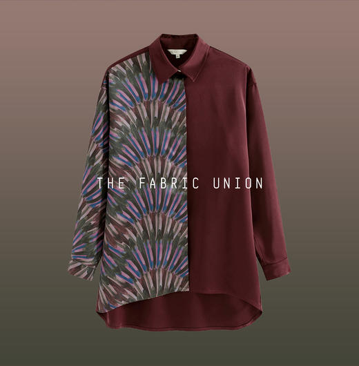 THE FABRIC UNION 印花中性缎面衬衫 & 印花缎面系带假日裹裙 商品图1