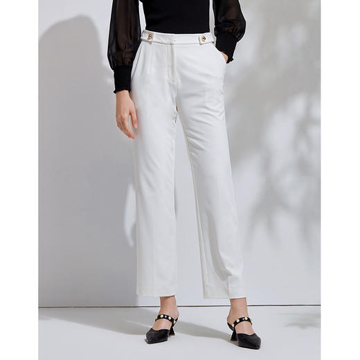 故障 EITIE爱特爱春季新款通勤干练百搭显瘦纯色中腰直筒裤长裤女6105803 商品图7