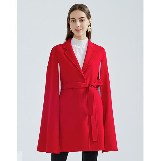 EITIE爱特爱春季新款时尚洋气优雅复古收腰收腰斗篷外套女6414106 商品图4