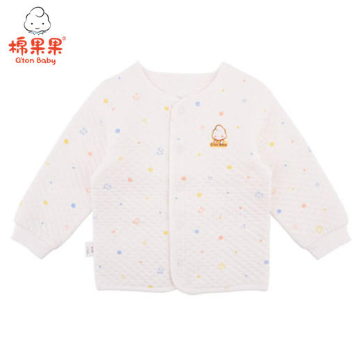 棉果果秋冬季有机棉纱男童女童空气层对开上衣M401141619634 商品图1