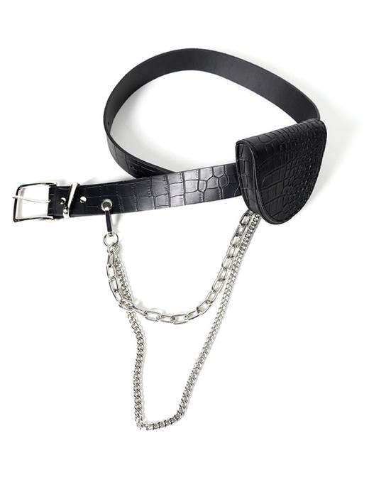 剩均码 米思阳 时髦蛇皮纹腰带包 商品图3