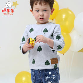 棉果果秋冬季男童小毛圈抓绒套头T恤M412140219676