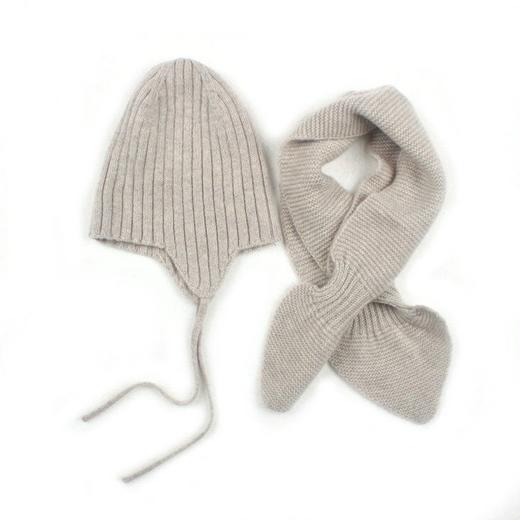 ZH M202018冬季儿童帽子围巾套装针织纯羊绒护耳 商品图7