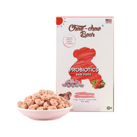 趣趣贝儿草莓味泡芙米饼（含益生菌）56g