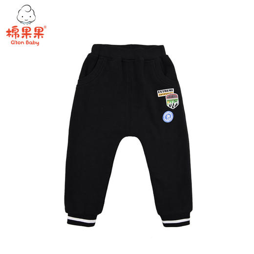 棉果果秋冬季男童南极绒拉裆长裤M412200419664 商品图0