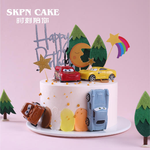 赛车总动员儿童生日蛋糕（四个麦昆 | 时刻陪你 商品图0