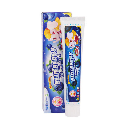 【泰国】进口小象妈咪儿童牙膏2-3-6-12岁宝宝换牙期防蛀蓝莓味无氟可吞咽 商品图0