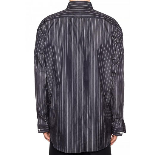 [香港直邮]balenciaga 黑色logo印花条纹男士衬衫