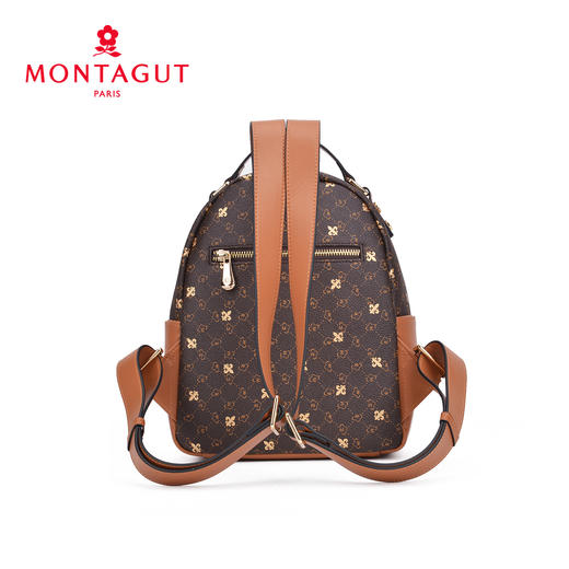 梦特娇2020秋冬静谧宫廷鸢尾花啡棕色女士双肩包 商品图5